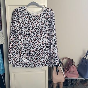 Animal print long sleeve pullover